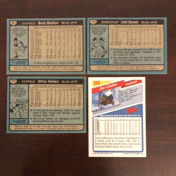 Vintage Topps MLB Toronto Blue Jays Baseball Card Bundle - Picture 2 of 10